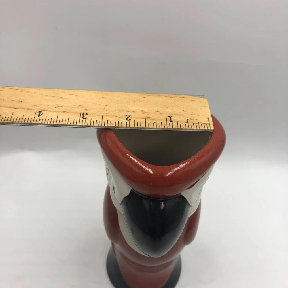 Vintage Ceramic Tropical Parrot Bird Tiki Vase Macaw Cup Planter